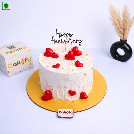 Romantic Heart Anniversary Cake - Gurgaon & Delhi NCR | Cakofy