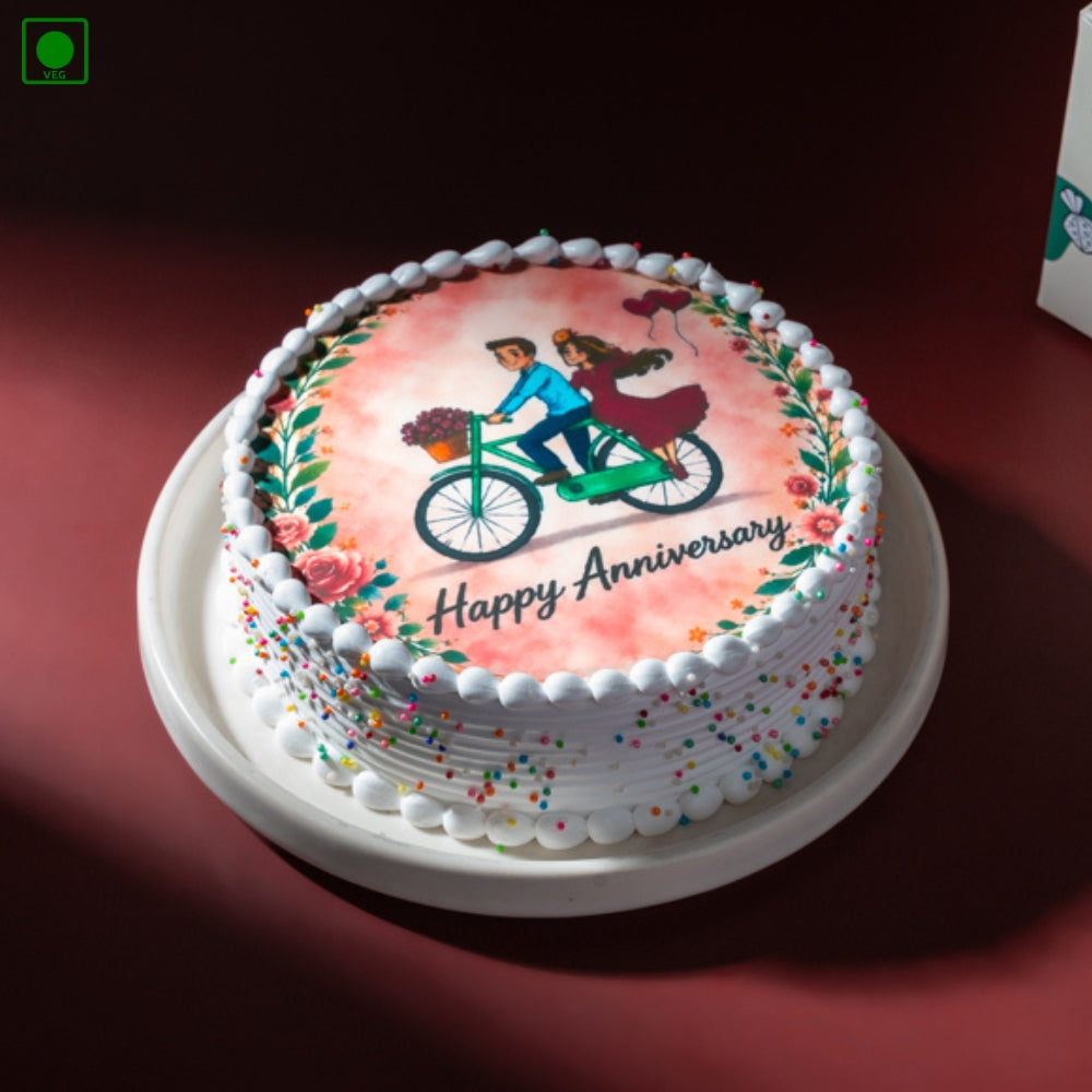Romantic Anniversary Photo Cake - Gurgaon, Delhi & Noida 