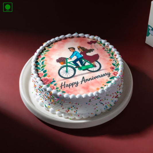 Romantic Anniversary Photo Cake - Gurgaon, Delhi & Noida 