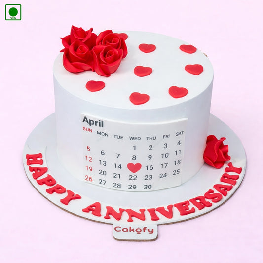 Rose Anniversary Calendar Cake - Gurgaon & Delhi NCR | Cakofy