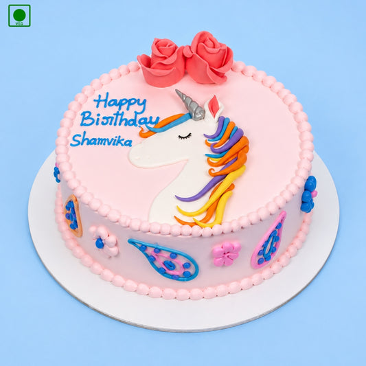 Rose Unicorn Hair Cake - Gurgaon, Delhi & Noida