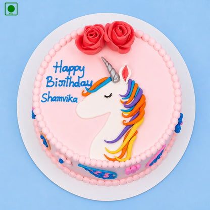 Rose Unicorn Hair Cake - Gurgaon, Delhi & Noida