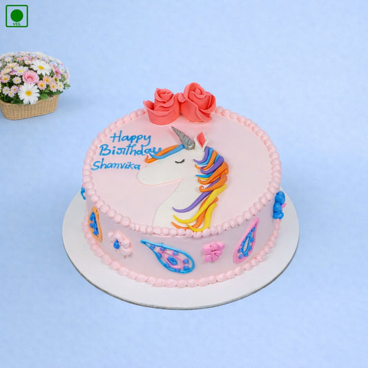 Rose Unicorn Hair Cake - Gurgaon & Delhi NCR | Cakofy