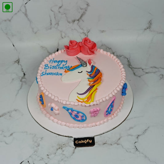 Rose Unicorn Hair Cake - Gurgaon & Delhi NCR | Cakofy
