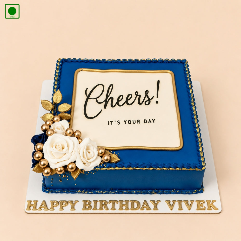 Royal Blue Designer Cake – Gurgaon, Delhi & Noida