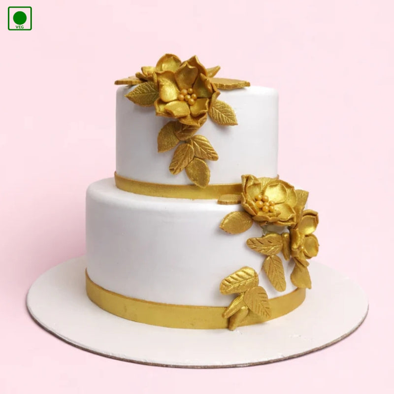 Royal Golden Flower Cake