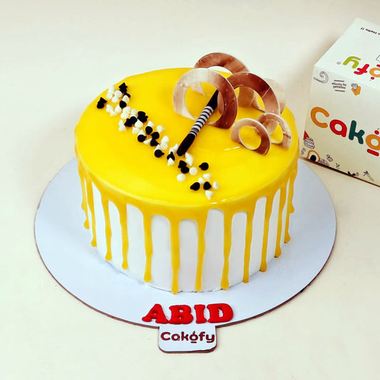 Royal Yellow Drip Designer Cake - Gurgaon & Delhi NCR | Cakofy