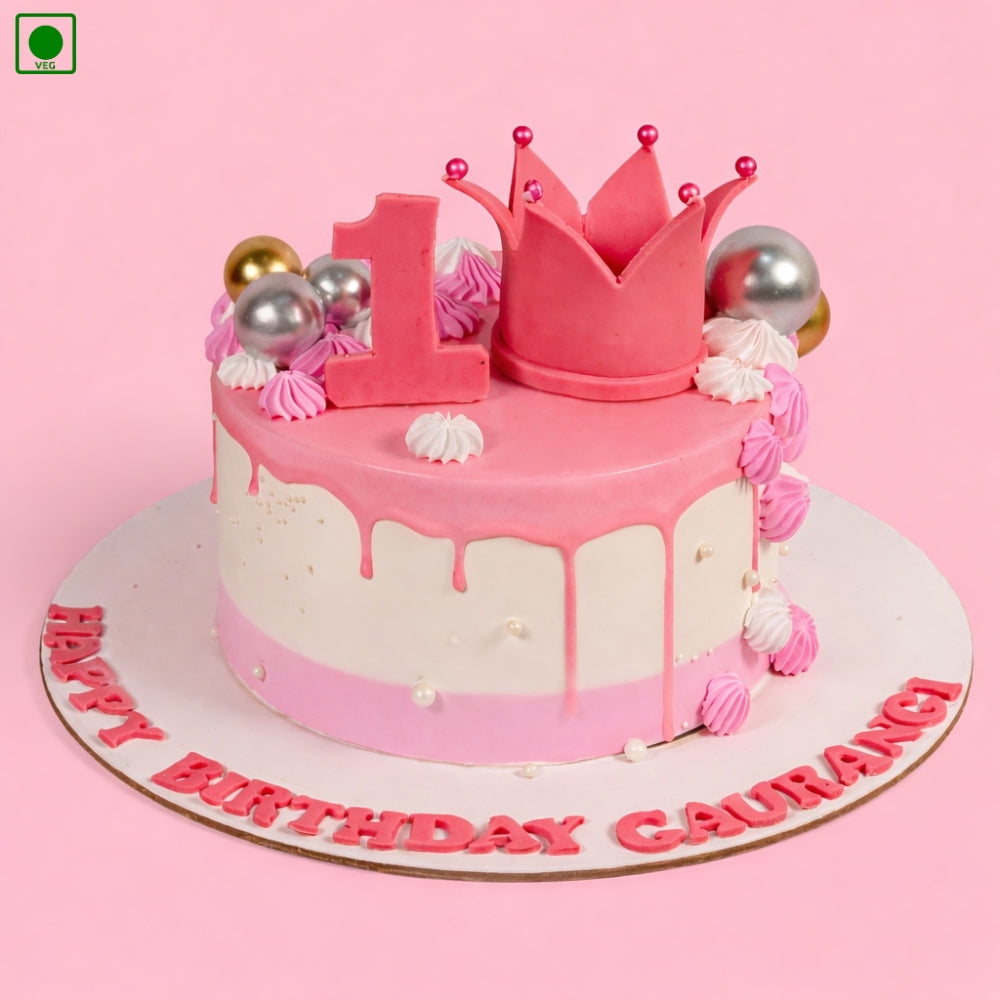Royal Pink Crown Cake – Gurgaon & Delhi NCR | Cakofy