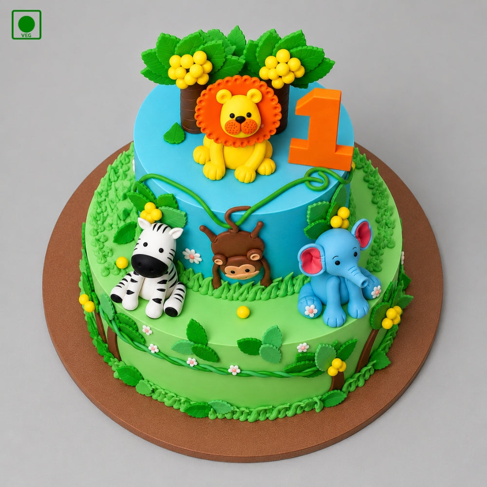 Safari Adventure Kids Cake - Gurgaon, Delhi & Noida