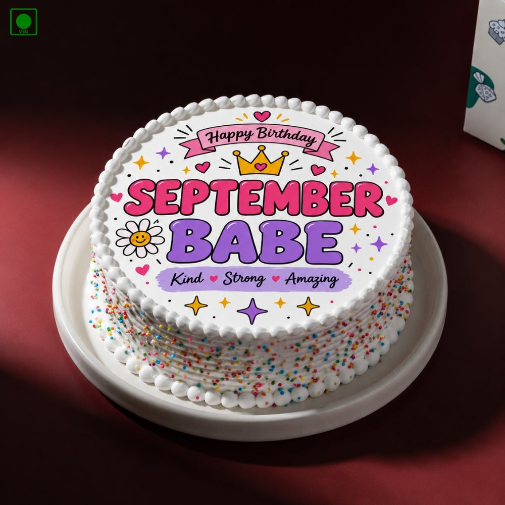  September Babe Born Photo Cake - Gurgaon, Delhi & Noida