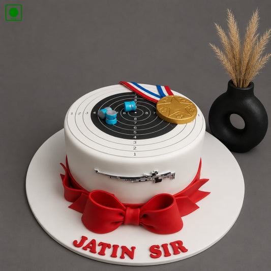 Shooting Champion Theme Cake – Gurgaon, Delhi & Noida