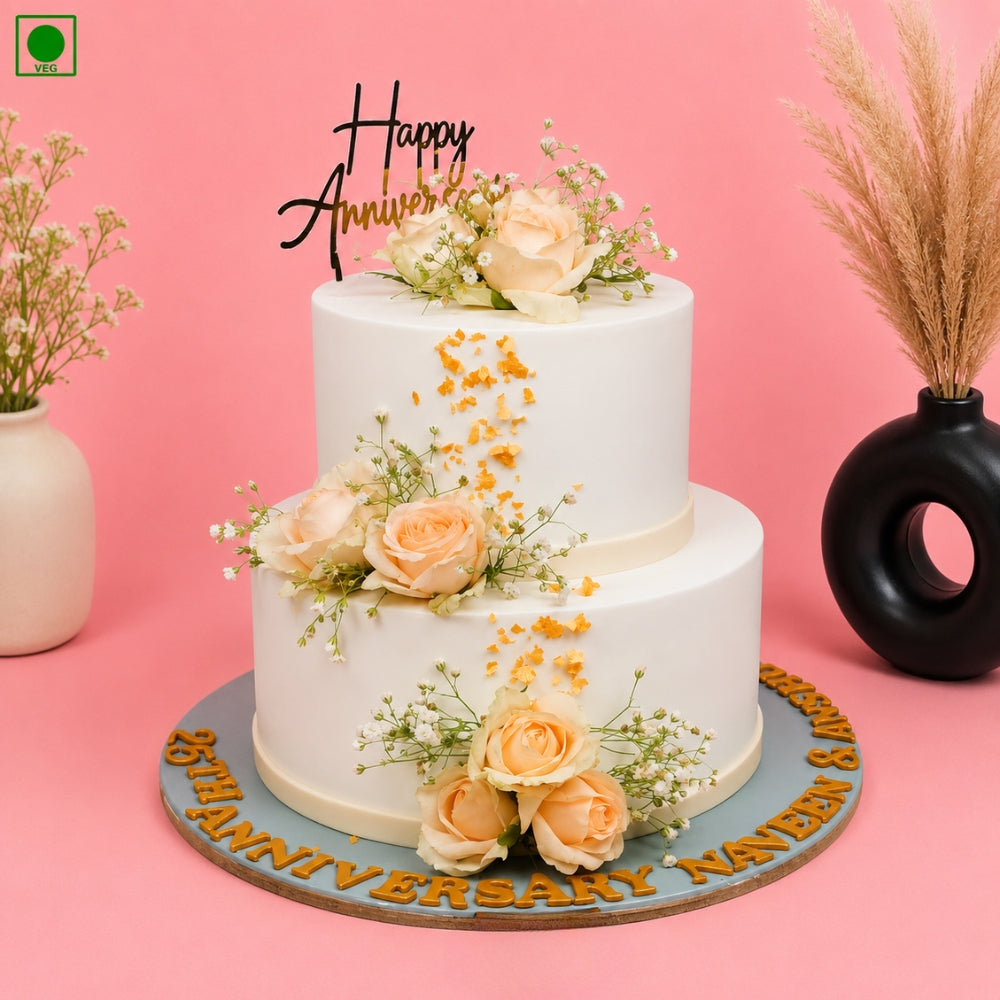 Silver Jubilee Anniversary Cake  - Gurgaon, Delhi & Noida