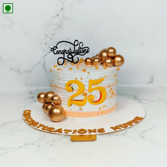 Silver & Gold Elegant Theme  Cake - Gurgaon & Delhi NCR | Cakofy