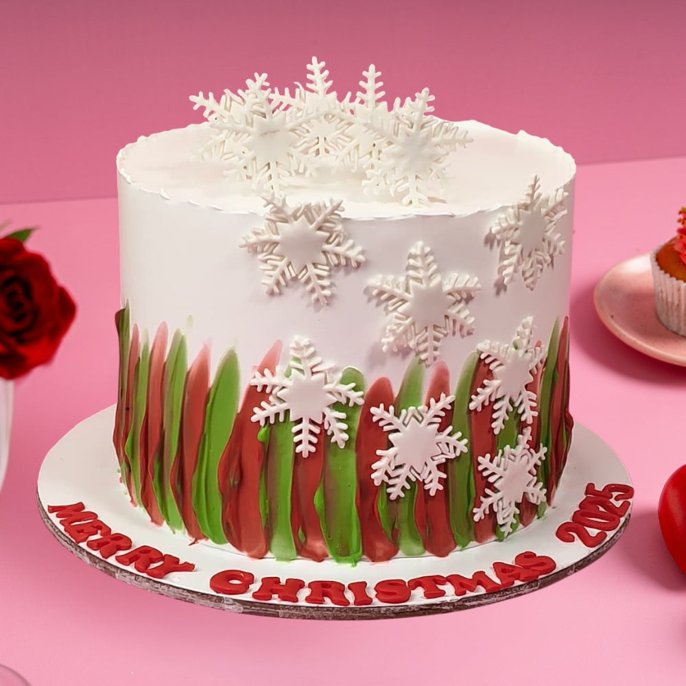 Snowflake Christmas Cake - Gurgaon & Delhi NCR | Cakofy