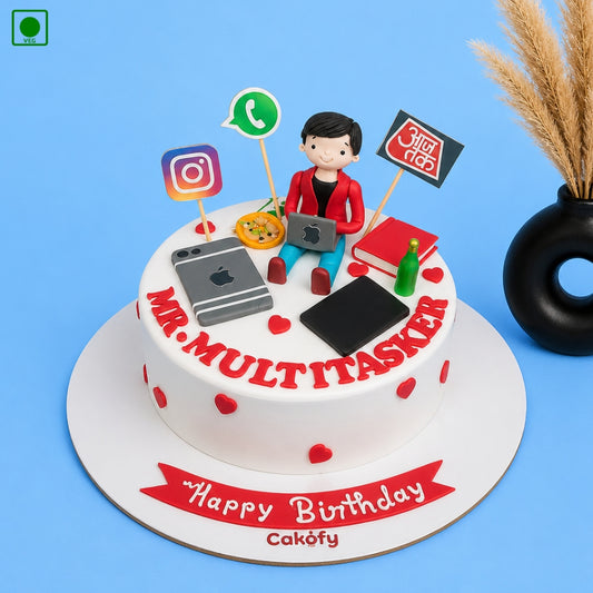 Social Media Multitasker Cake - Gurgaon & Delhi NCR | Cakofy