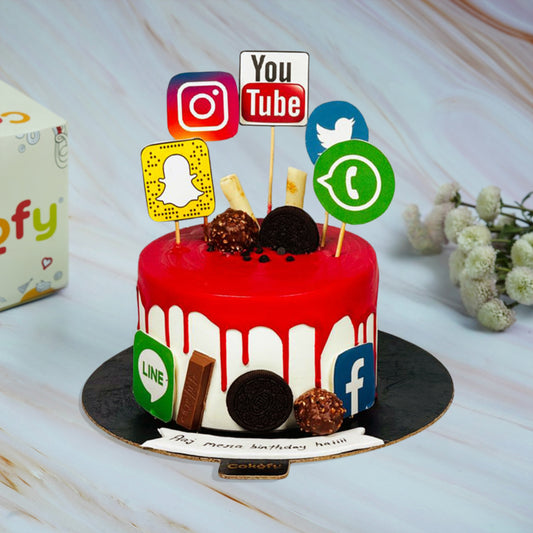 Social Media Lover Theme Birthday Cake - Gurgaon & Delhi NCR | Cakofy