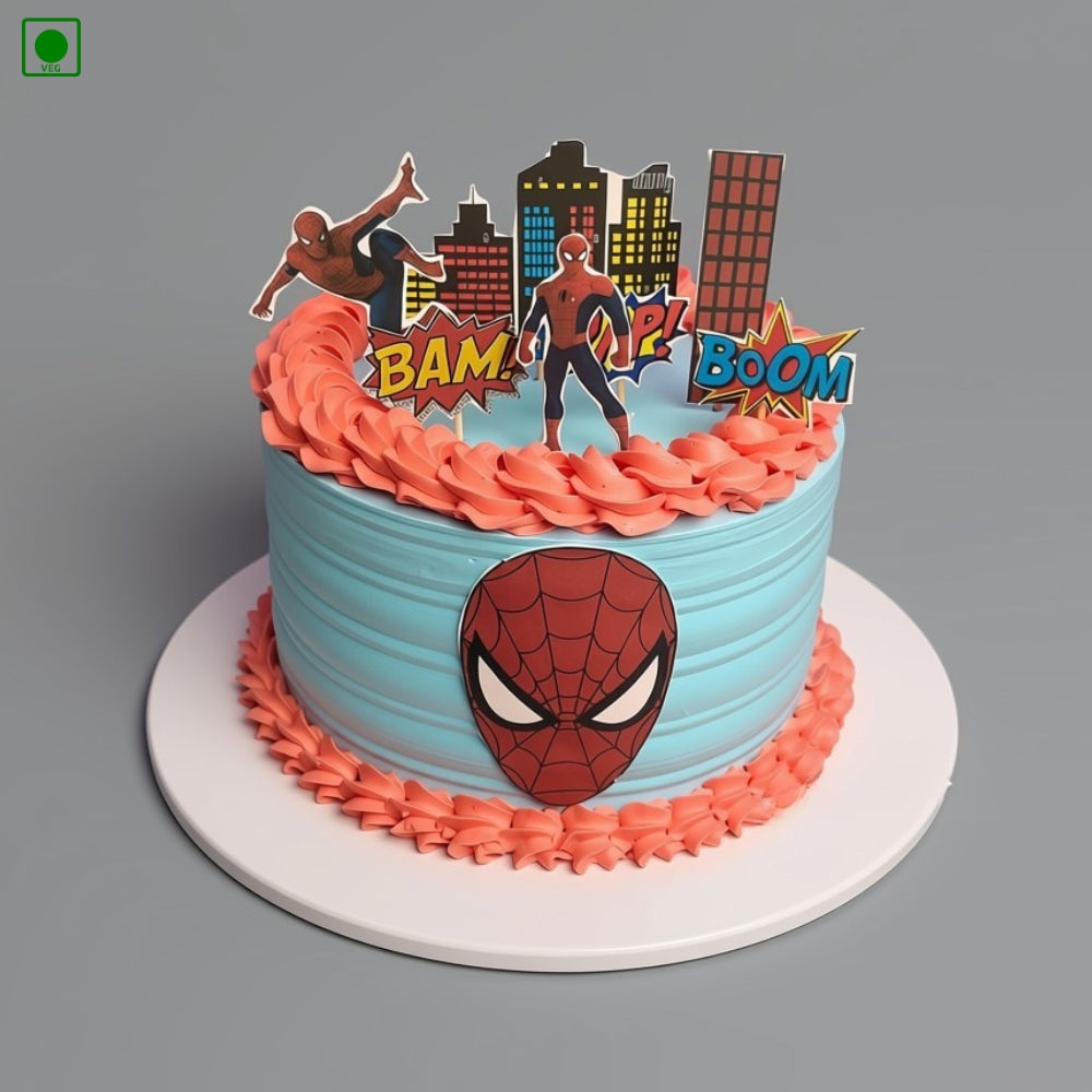 Spider-Man City Theme Cake – Gurgaon, Delhi & Noida