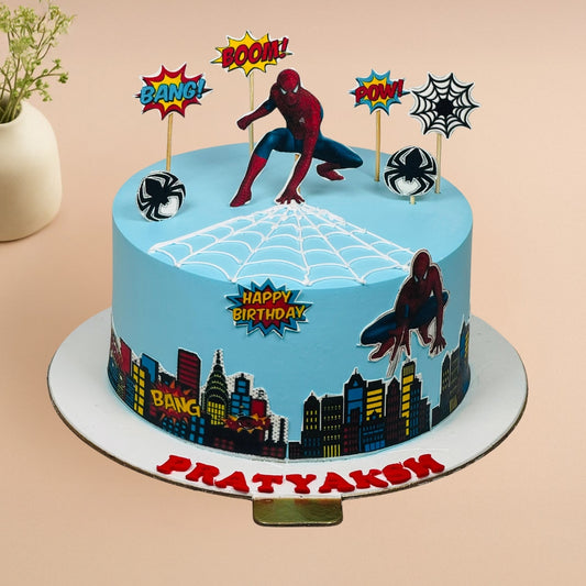 Spider Man City Cake – Gurgaon & Delhi NCR | Cakofy