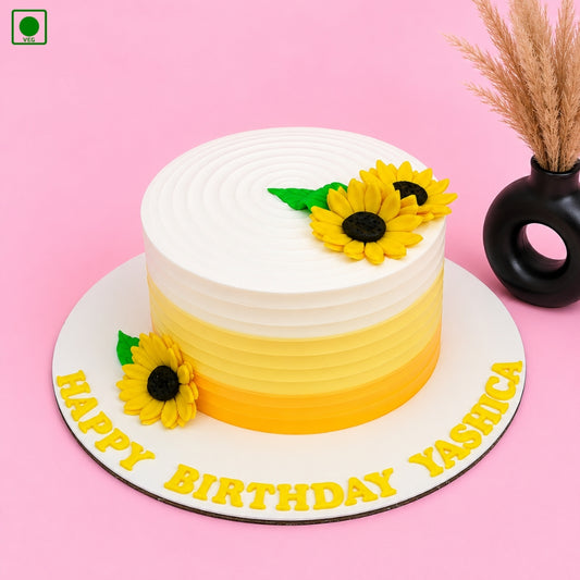 Sunflower Bliss Ombre Designer Cake - Gurgaon, Delhi & Noida
