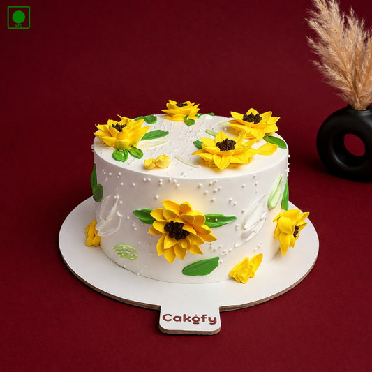 Sunflower Bloom Cake - Gurgaon & Delhi NCR | Cakofy