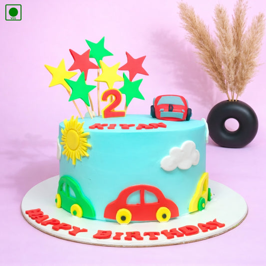 Sunshine Car Birthday Cake - Cake Gurgaon & Delhi NCR | Cakofy