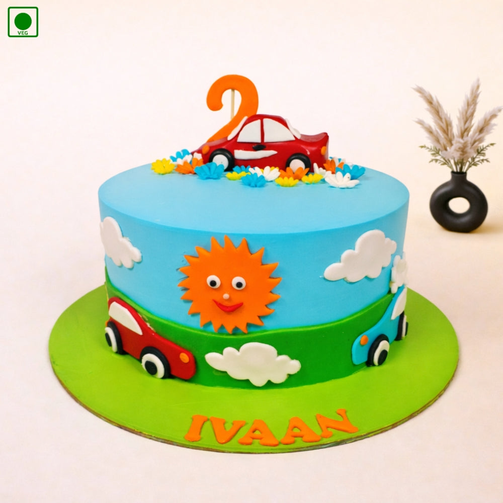 Sunshine Car Theme Cake - Cake Gurgaon & Delhi NCR | Cakofy