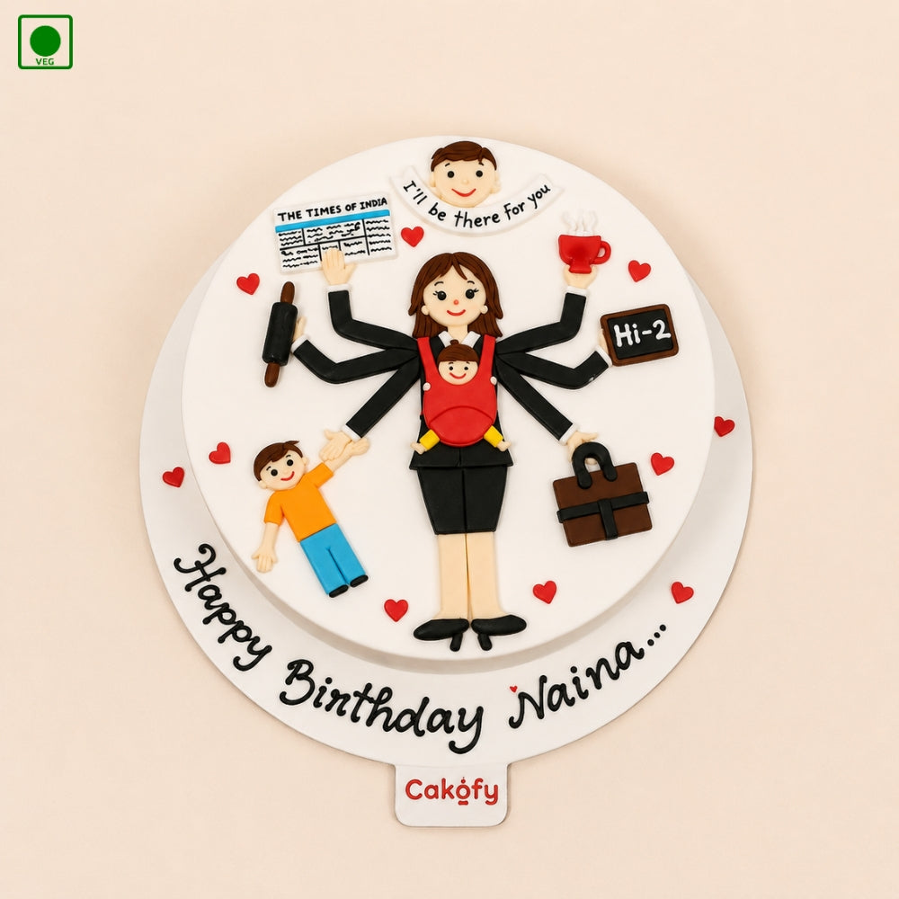 Super Mom Theme Cake - Gurgaon, Delhi & Noida
