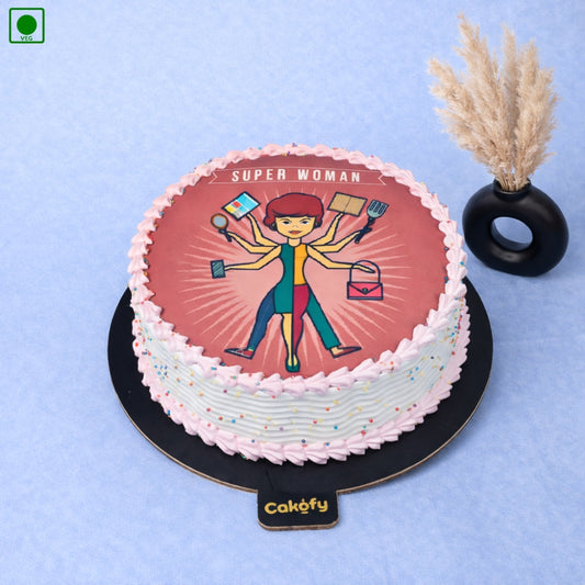 Super Woman Photo Cake  – Gurgaon & Delhi NCR | Cakofy