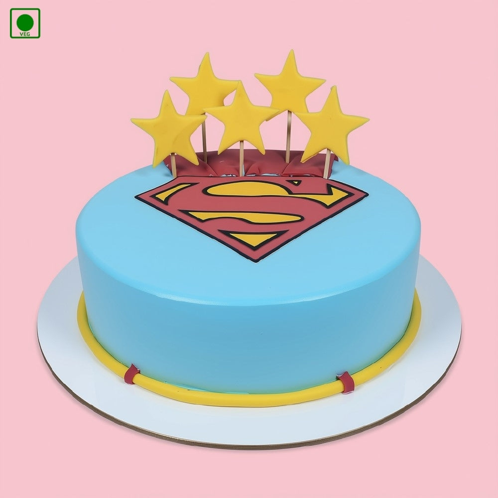 Superman Theme Cake - Gurgaon, Delhi & Noida
