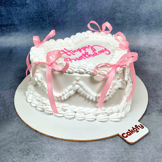 Sweetheart Ribbon Theme Designer Cake - Gurgaon & Delhi NCR | Cakofy