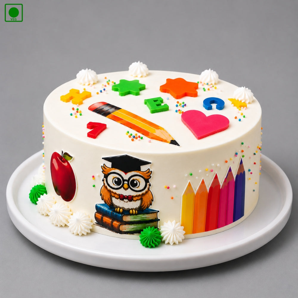 Teachers Day Owl Cake - Gurgaon, Delhi & Noida