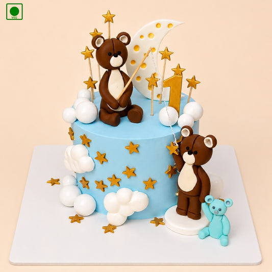Teddy Bear Moon Cake - Gurgaon, Delhi & Noida