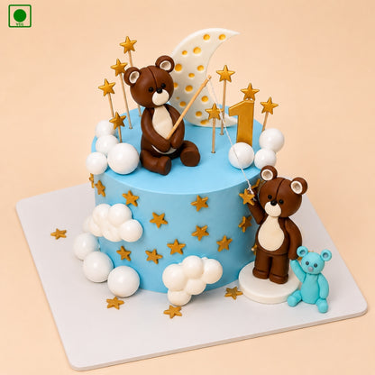 Teddy Bear Moon Cake - Gurgaon, Delhi & Noida