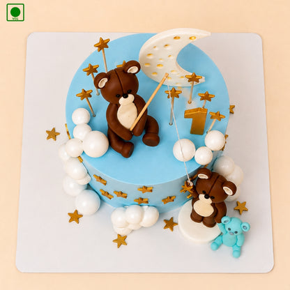 Teddy Bear Moon Cake - Gurgaon, Delhi & Noida