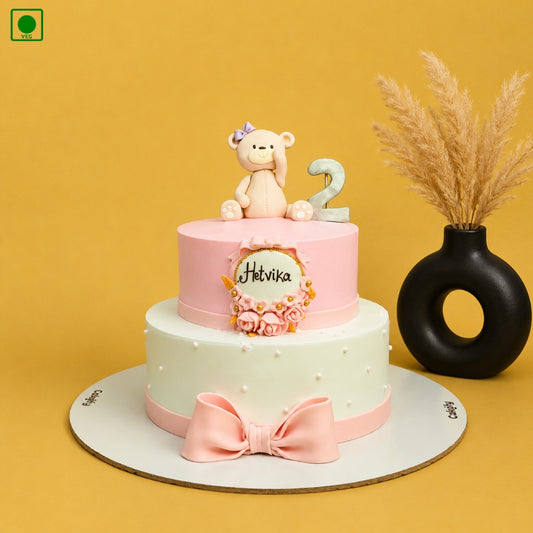 Teddy Bow Birthday Cake - Gurgaon, Delhi & Noida