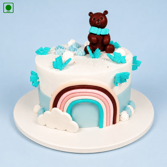 Teddy Colorful Rainbow Kids Cake - Gurgaon, Delhi & Noida