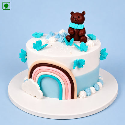 Teddy Colorful Rainbow Kids Cake - Gurgaon, Delhi & Noida