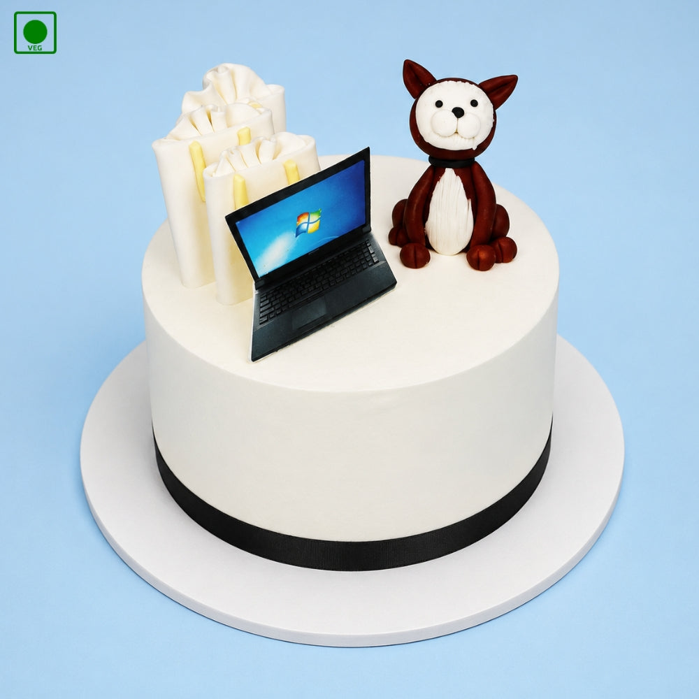 Teddy Laptop Theme Cake - Gurgaon, Delhi & Noida