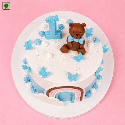 Teddy Rainbow Butterfly Cake - Gurgaon, Delhi & Noida