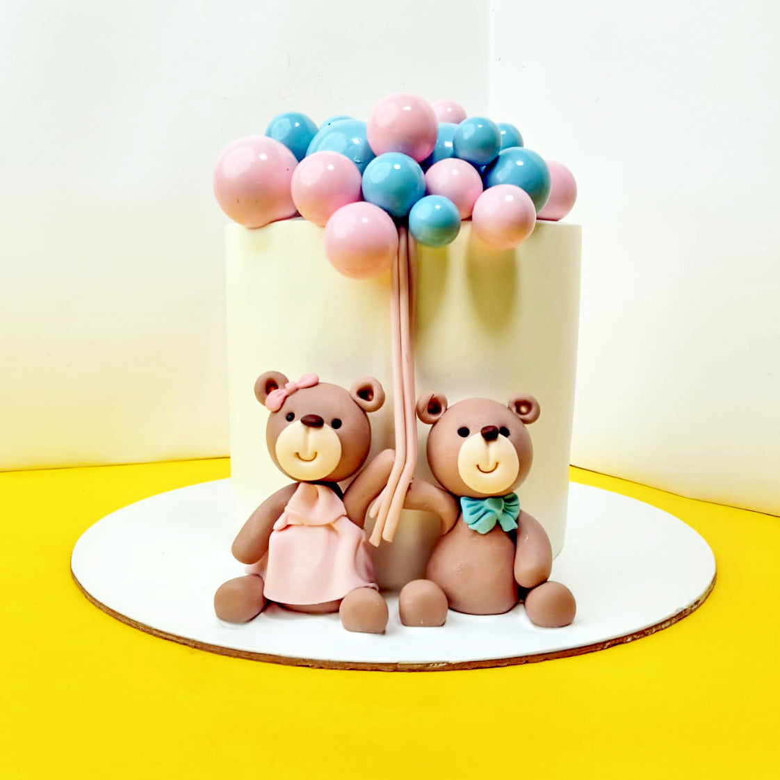 Teddy Bear Balloon Theme Birthday Cake - Gurgaon & Delhi NCR | Cakofy