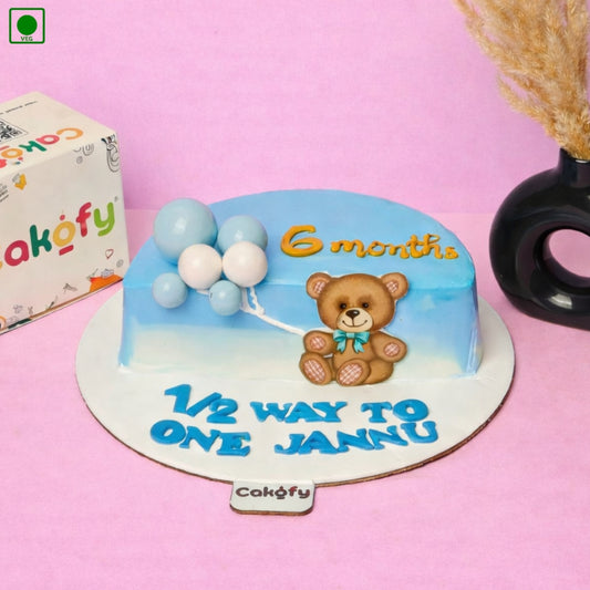 Buy Teddy Bear Half Cake Online - Free Delivery 