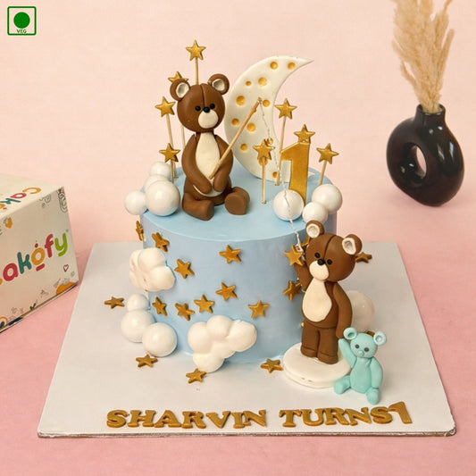 Teddy Bear Moon Cake - Gurgaon & Delhi NCR | Cakofy
