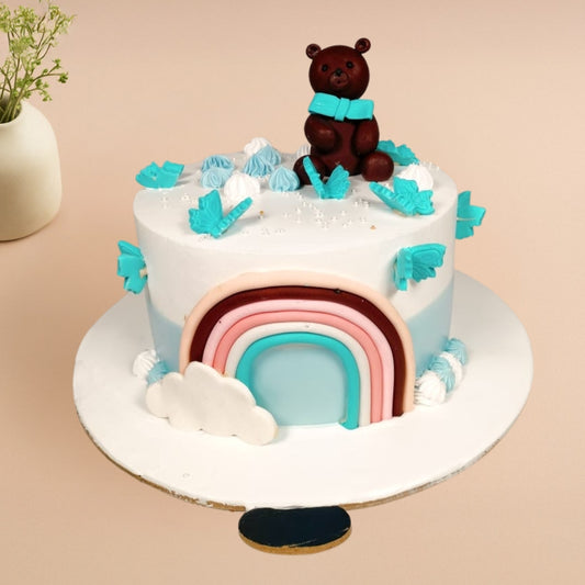Teddy Colorful Rainbow Kids Cake - Gurgaon & Delhi NCR | Cakofy