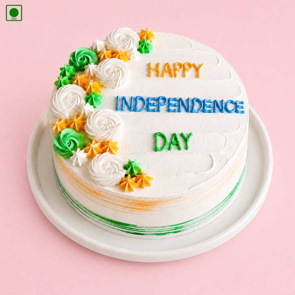 Tiranga Floral Cream Cake – Gurgaon, Delhi & Noida