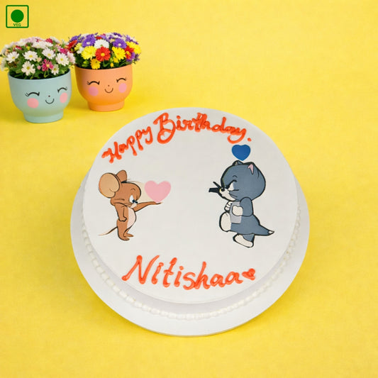 Tom & Jerry Love Theme Cake - Gurgaon & Delhi NCR | Cakofy