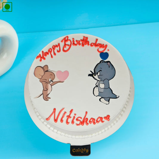 Tom & Jerry Love Theme Cake - Gurgaon & Delhi NCR | Cakofy