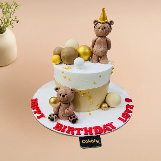 Twin Teddy Bear Cake - Gurgaon & Delhi NCR | Cakofy