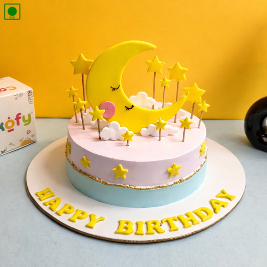 Twinkle Moon & Stars Cake - Gurgaon & Delhi NCR | Cakofy