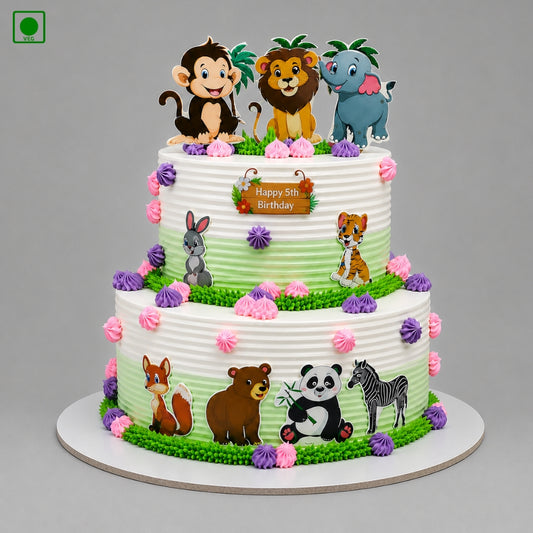 Two-Tier Jungle Safari Cake - Gurgaon, Delhi & Noida