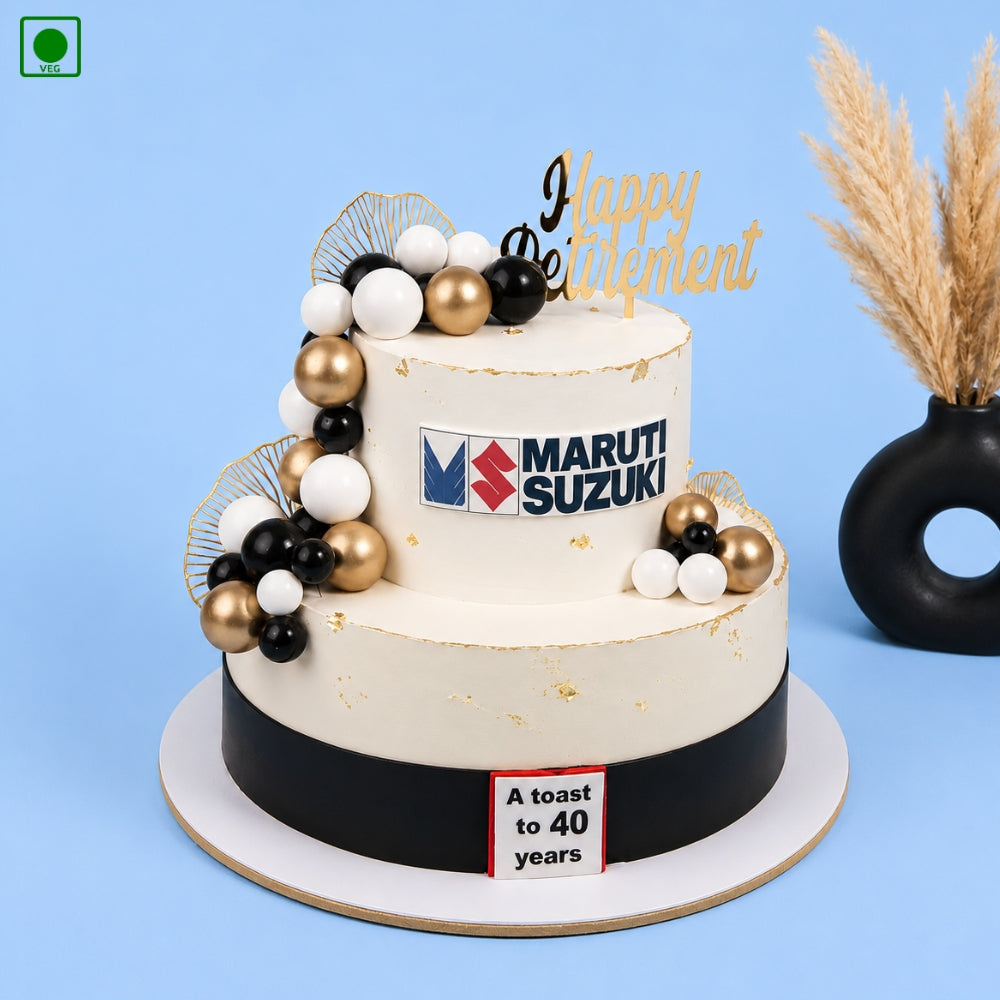 Two Tier Retirement Cake - Gurgaon, Delhi & Noida